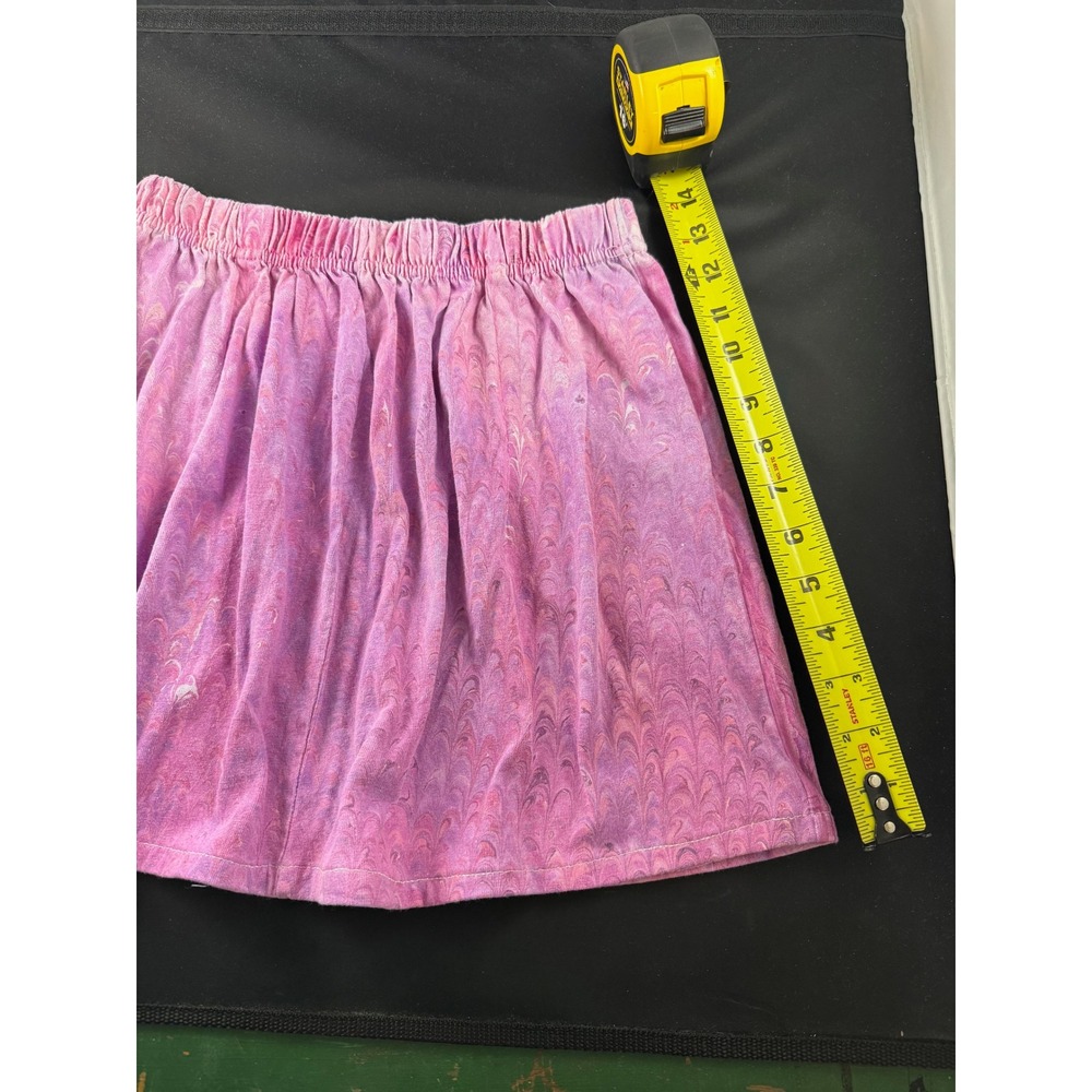 Shirleigh's Marbled art Kid skirt Pink Hand dyed cotton size L Made in the USA - Picture 6 of 9